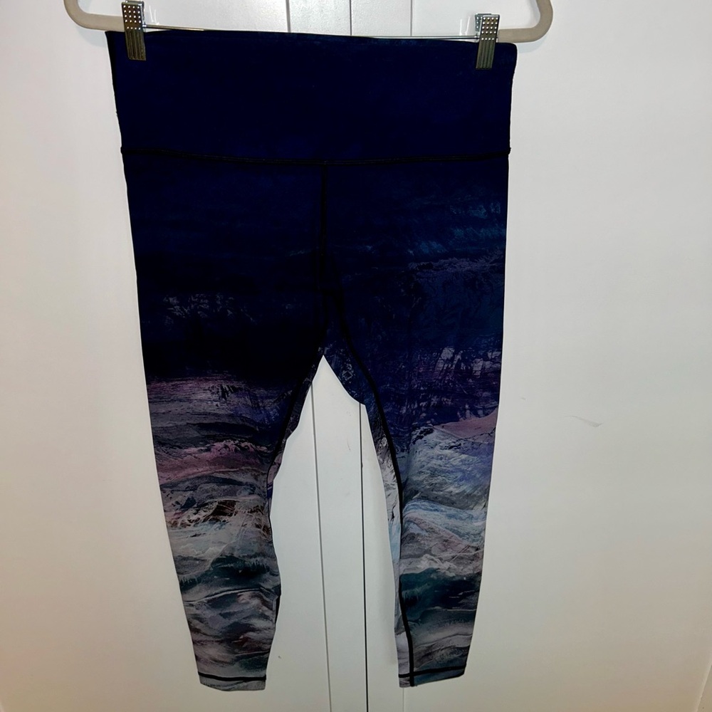LULULEMON Blue and Purple Ombre watercolor Leggings